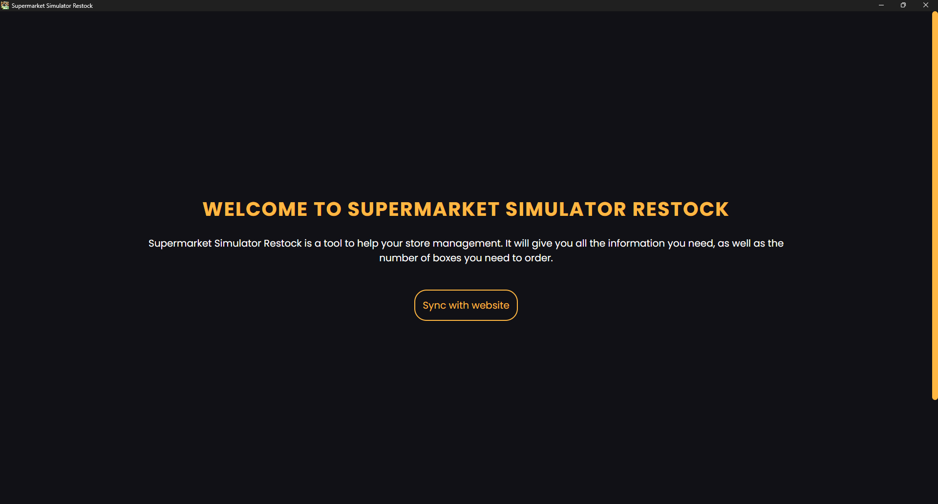 Supermarket Simulator Restock