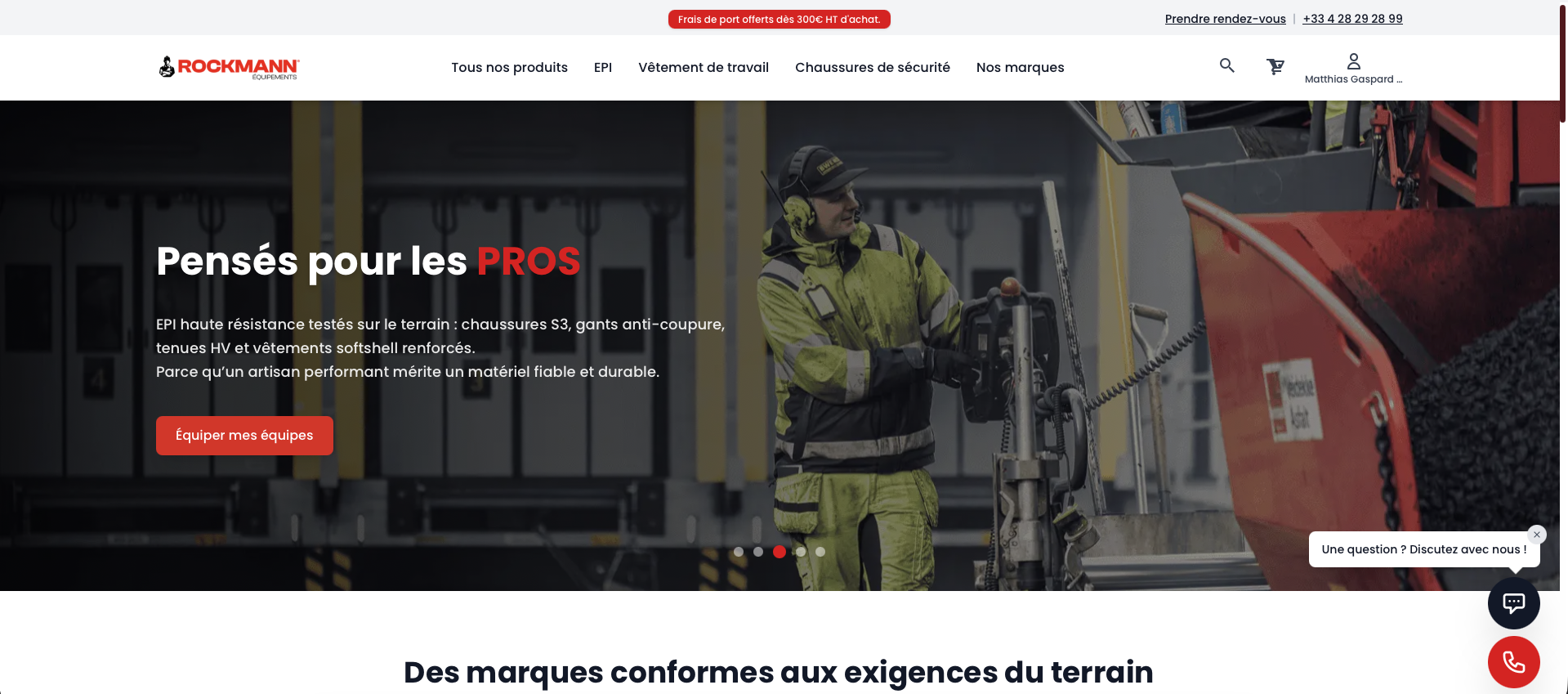 Rockmann - Plateforme e-commerce B2B pour EPI